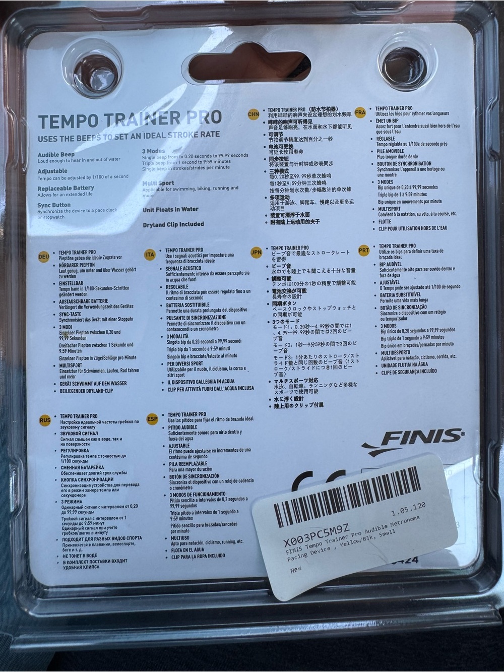 FINIS Tempo Trainer Pro - Yellow Tempo Coach - Picture 3 of 3